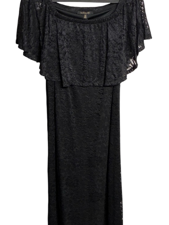 Ellen Weaver Dresses & Skirts - Ellen Weaver Black Lace Maxi with Draped Capelet